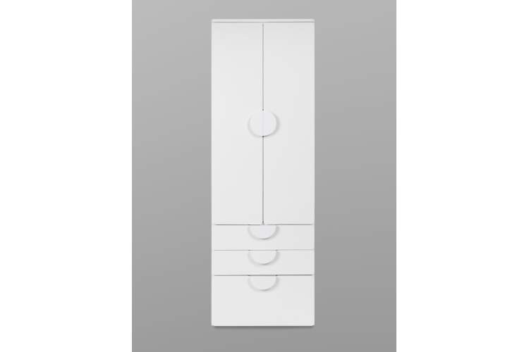 Шкаф распашной СТУВА / ПИКСИ с 2 дверьми, 3 ящиками и полкой 60x57x183, робкий подснежник-1