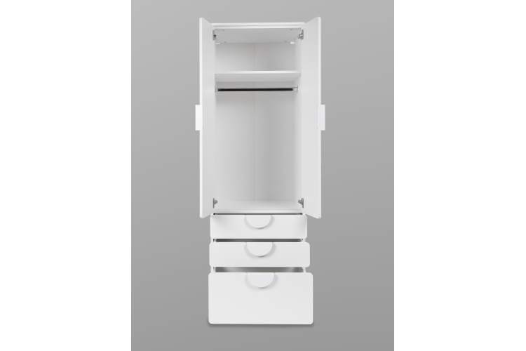 Шкаф распашной СТУВА / ПИКСИ с 2 дверьми, 3 ящиками и полкой 60x57x183, робкий подснежник-8