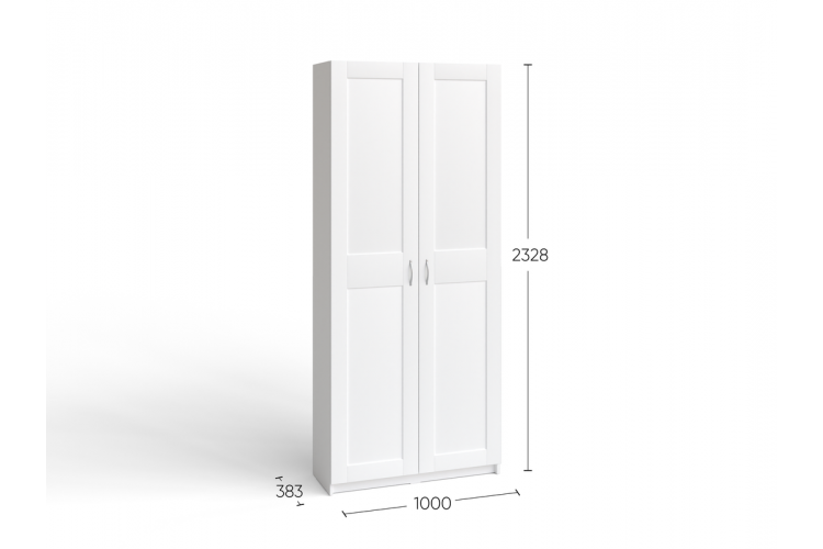 9.06.01.060.5 MAKS шкаф 2 двери (РУЧКА-СКОБА) 100х38х233 Дуб Венге RU-2