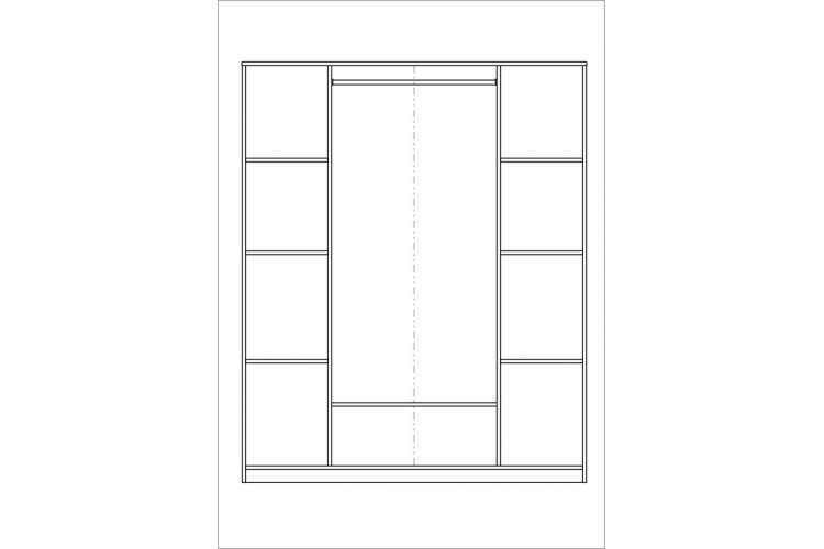 2.02.01.041.3 СИРИУС шкаф комбинированный "4 двери и 1 ящик сонома RU (с 1 зеркалом)"-2