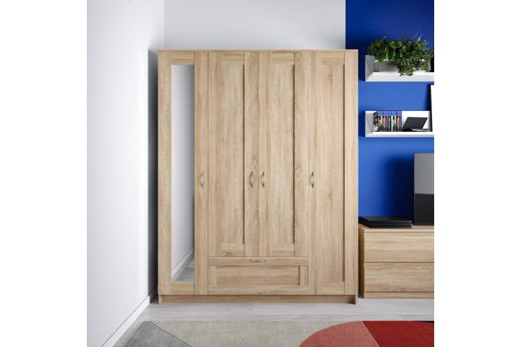 2.02.01.041.3 СИРИУС шкаф комбинированный "4 двери и 1 ящик сонома RU (с 1 зеркалом)"-3