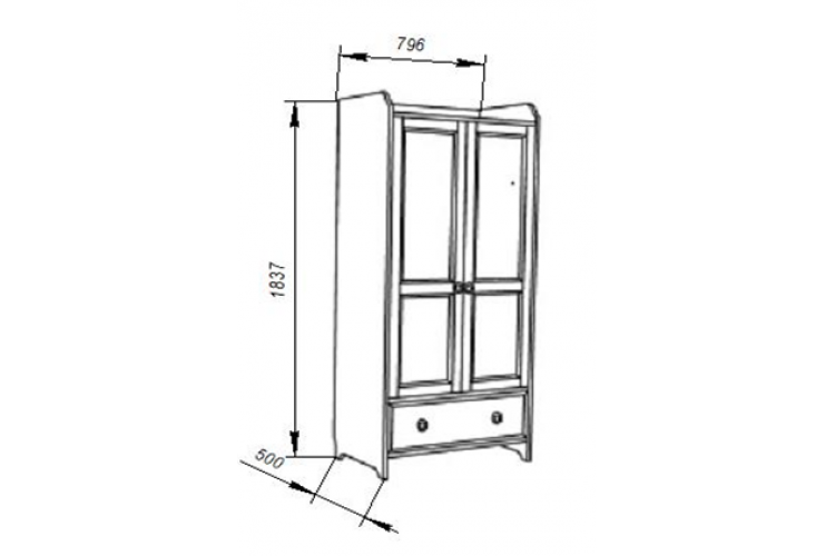 Шкаф 21 «Вествик» арт.414055002300 /Белый лак/-2