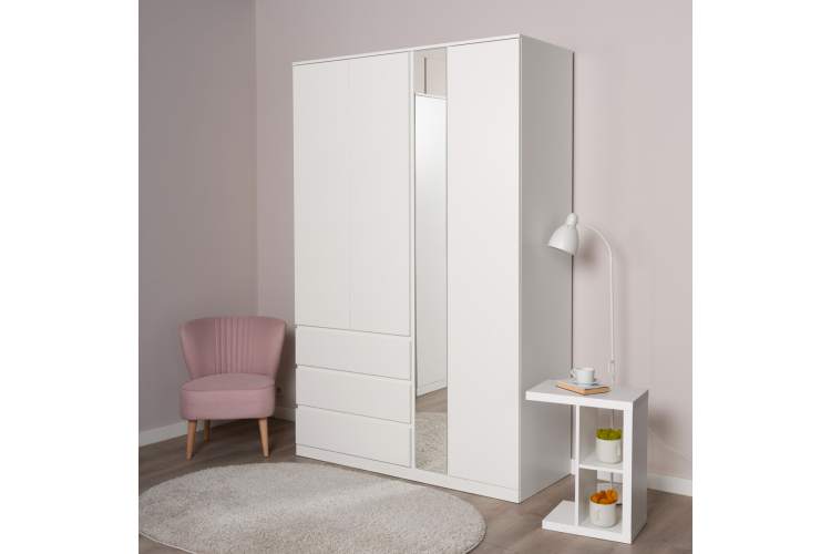 S01217 Варма Стор 144 шкаф распашной с зеркалом 222х144х57, белый-4