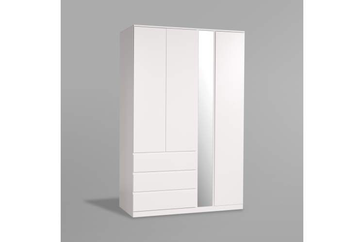 S01217 Варма Стор 144 шкаф распашной с зеркалом 222х144х57, белый