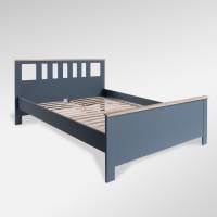 Двуспальная кровать САГА 160х200 темно-бирюзовая/ясень, ИКЕА