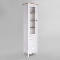 Шкаф витрина 3 ящика САГА 50 белый/ясень RU