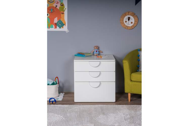 СТУВА / ПИКСИ комод 3 ящика 60x57x63, робкий подснежник-3