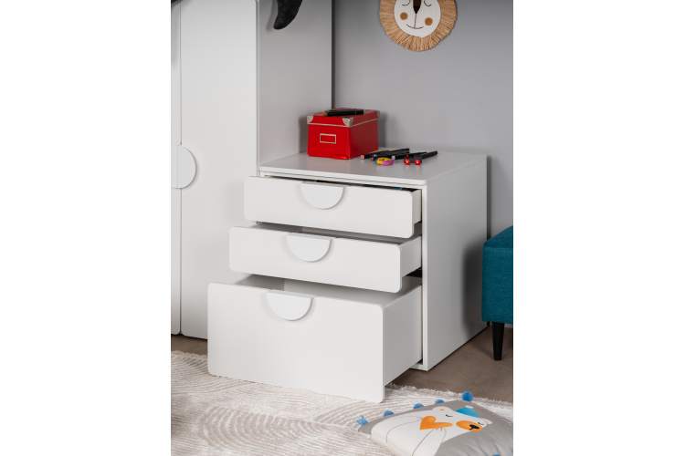 СТУВА / ПИКСИ комод 3 ящика 60x57x63, робкий подснежник-5