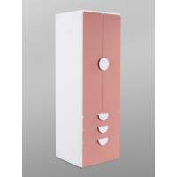 Шкаф СТУВА / ПИКСИ распашной с 2 дверьми, 3 ящиками и полкой 60x57x183, мечтательный пион