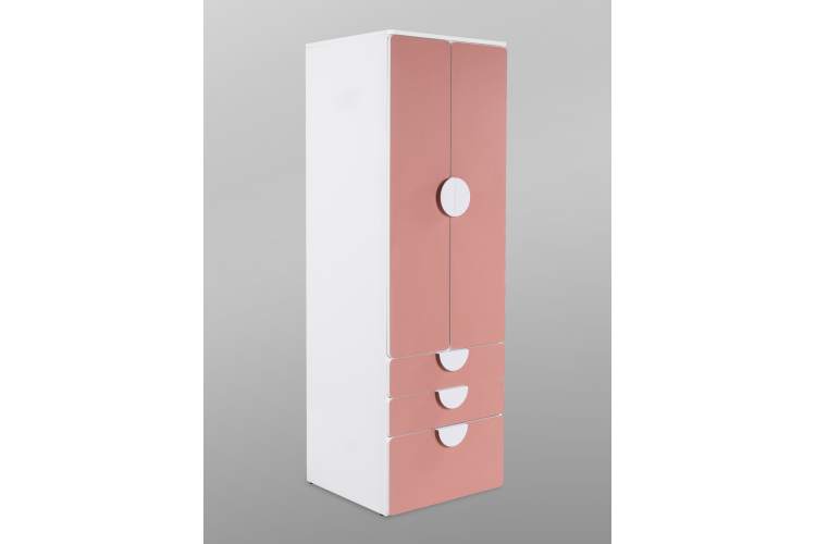 Шкаф СТУВА / ПИКСИ распашной с 2 дверьми, 3 ящиками и полкой 60x57x183, мечтательный пион