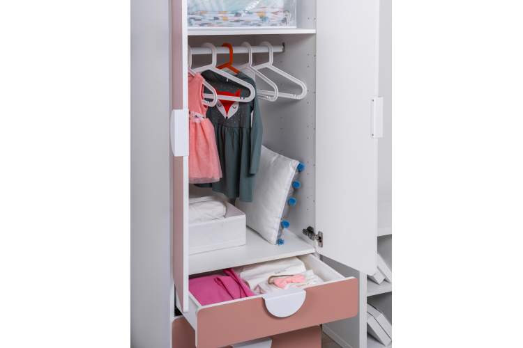 Шкаф СТУВА / ПИКСИ распашной с 2 дверьми, 3 ящиками и полкой 60x57x183, мечтательный пион-7