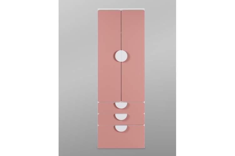 Шкаф СТУВА / ПИКСИ распашной с 2 дверьми, 3 ящиками и полкой 60x57x183, мечтательный пион-1
