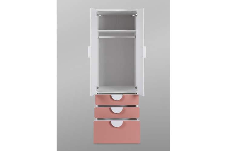 Шкаф СТУВА / ПИКСИ распашной с 2 дверьми, 3 ящиками и полкой 60x57x183, мечтательный пион-8