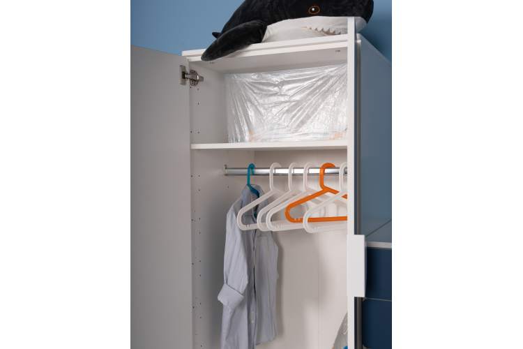 Шкаф СТУВА / ПИКСИ распашной с 2 дверьми, 3 ящиками и полкой 60x57x183, озорной василек-6