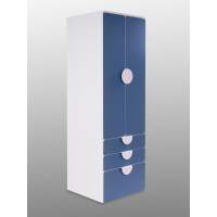 Шкаф СТУВА / ПИКСИ распашной с 2 дверьми, 3 ящиками и полкой 60x57x183, озорной василек