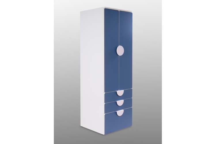 Шкаф СТУВА / ПИКСИ распашной с 2 дверьми, 3 ящиками и полкой 60x57x183, озорной василек