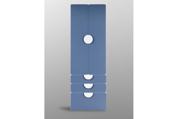 Шкаф СТУВА / ПИКСИ распашной с 2 дверьми, 3 ящиками и полкой 60x57x183, озорной василек-1