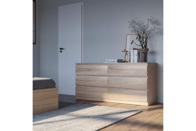 9.05.02.060.3 MALTA комод 6 ящиков без доводчиков 160х76 сонома RU-3