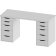 Стол письменный ALEX Ингар белый, 140x75, с двумя тумбами