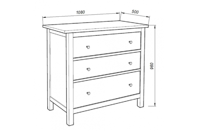Комод 03 «Кантри» арт.410145002300 /Белый лак/-2