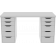 Стол письменный ALEX Ингар белый, 140x75, с двумя тумбами