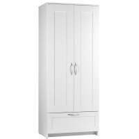 Распашной шкаф BRIMNES / СИРИУС двухдверный с выдвижным ящиком, цвет белый