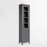 Шкаф витрина 3 ящика САГА 50 серый/ясень