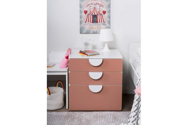 СТУВА / ПИКСИ комод 3 ящика 60x57x63, мечтательный пион-3