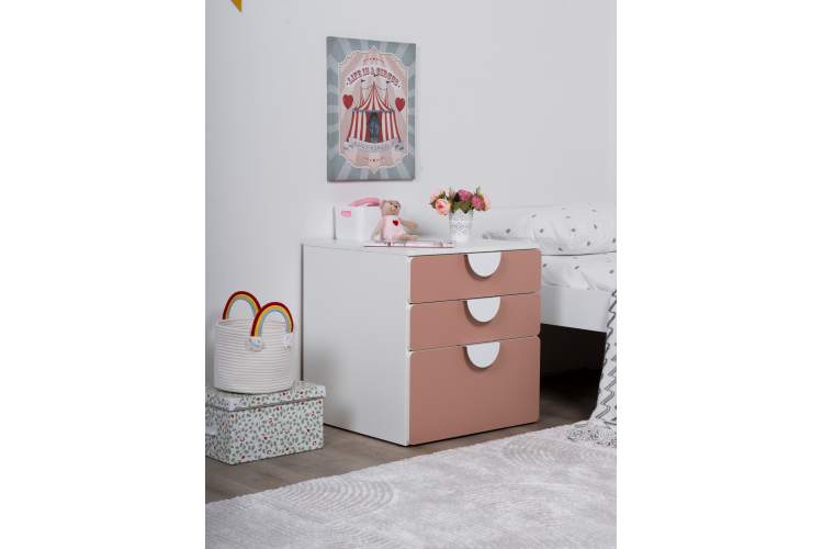 СТУВА / ПИКСИ комод 3 ящика 60x57x63, мечтательный пион-4
