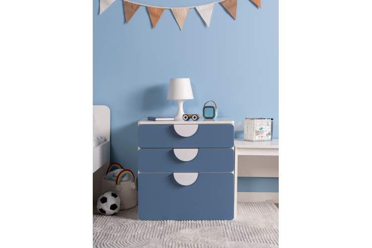 СТУВА / ПИКСИ комод 3 ящика 60x57x63, озорной василек-3