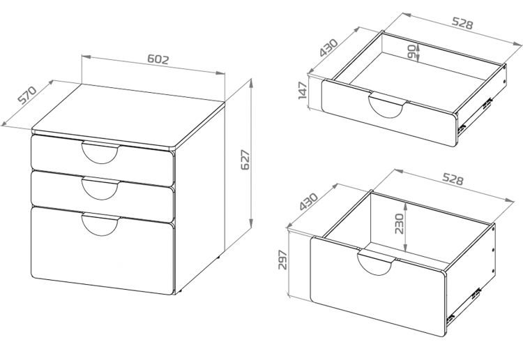 СТУВА / ПИКСИ комод 3 ящика 60x57x63, озорной василек-2
