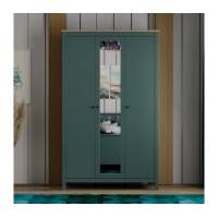 Хемнэс / САГА шкаф 3 двери с зеркалом темно-бирюзовый/ясень