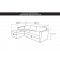 Диван угловой трехместный Тилаус с коротким подлокотником, мятно-серый, ткань рогожка