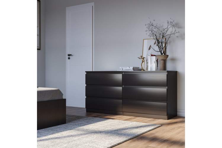 9.05.02.060.5 MALTA комод 6 ящиков без доводчиков 160х76 Дуб Венге RU-3