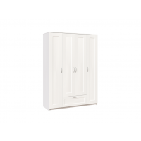 Шкаф распашной икеа четырехдверный с одним выдвижным ящиком и зеркалом, цвет Белый