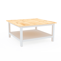 Стол журнальный Ф-156.07 90х90 из массива сосны, цвет белый Стол журнальный Ф-156.07 90х90 из массива сосны, цвет белый