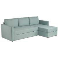 Диван угловой трехместный Тилаус с коротким подлокотником, мятно-серый, ткань рогожка, ИКЕА