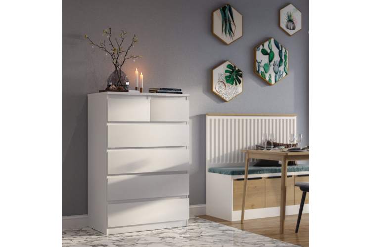 9.05.02.100.1 MALTA комод 4+2 ящика без доводчиков 80х121 белый RU-3