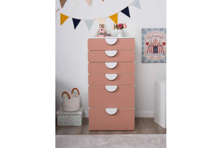 СТУВА / ПИКСИ комод 6 ящиков 60x57x123, мечтательный пион-3