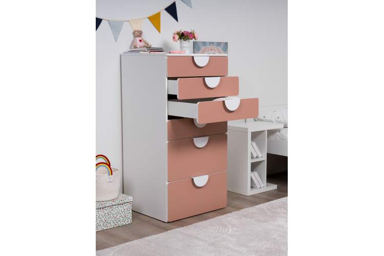 СТУВА / ПИКСИ комод 6 ящиков 60x57x123, мечтательный пион-5
