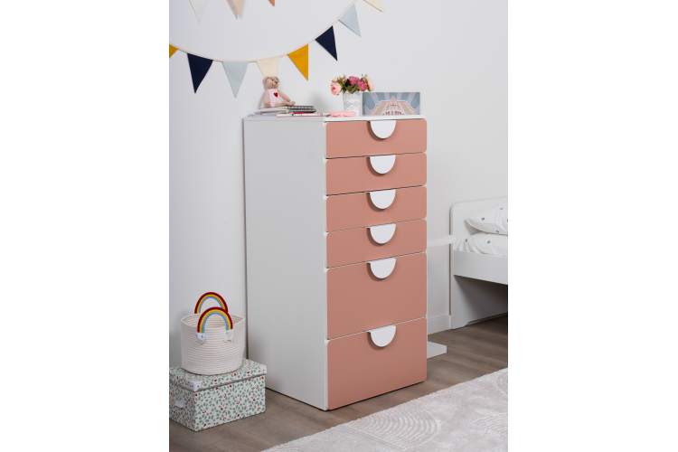 СТУВА / ПИКСИ комод 6 ящиков 60x57x123, мечтательный пион-4