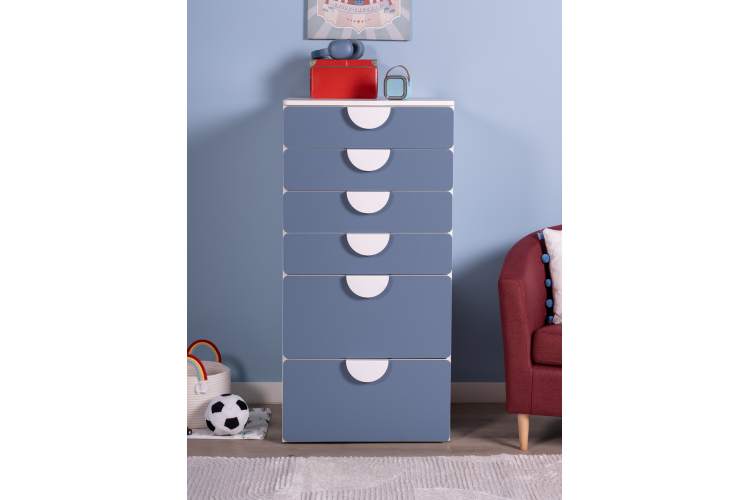 Комод СТУВА / ПИКСИ 6 ящиков 60x57x123, озорной василек-3