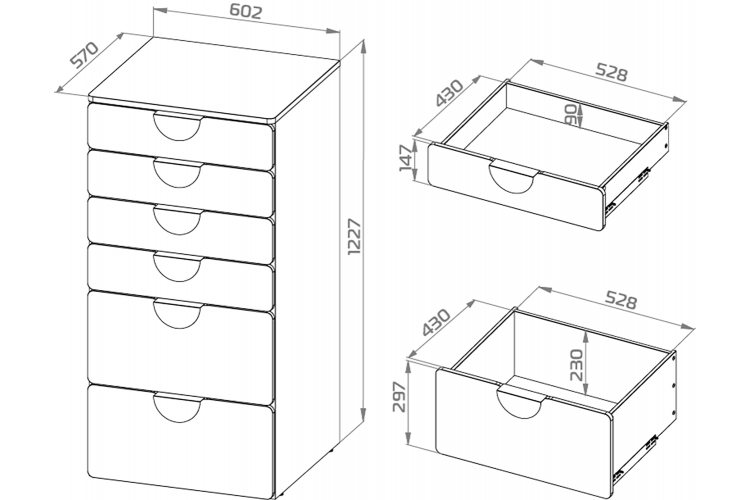 Комод СТУВА / ПИКСИ 6 ящиков 60x57x123, озорной василек-2