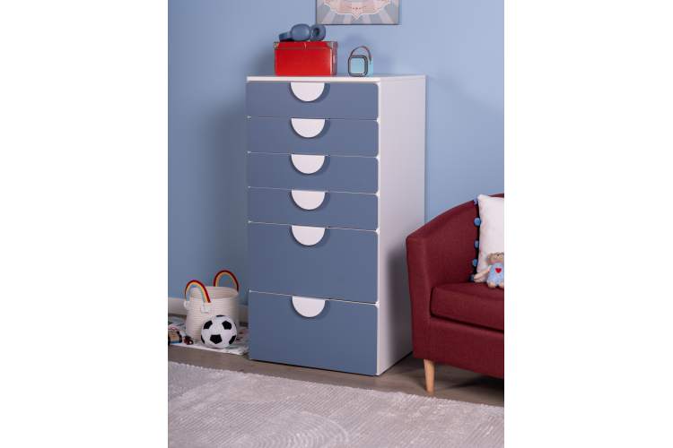 Комод СТУВА / ПИКСИ 6 ящиков 60x57x123, озорной василек-4