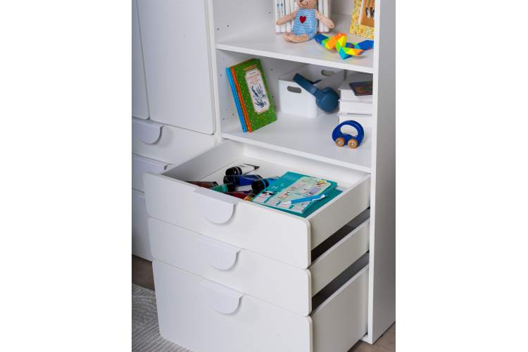 СТУВА / ПИКСИ стеллаж с 3 ящиками 60x57x123, робкий подснежник-6