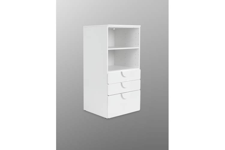 СТУВА / ПИКСИ стеллаж с 3 ящиками 60x57x123, робкий подснежник