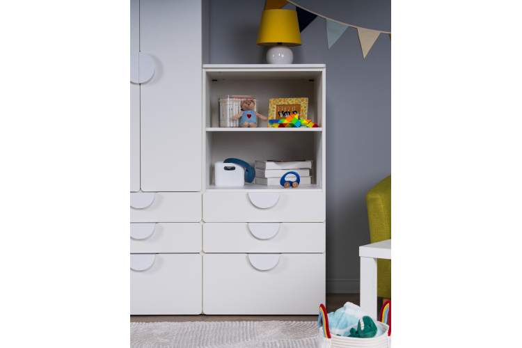 СТУВА / ПИКСИ стеллаж с 3 ящиками 60x57x123, робкий подснежник-7