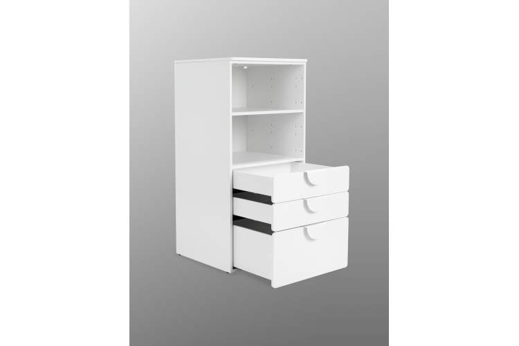 СТУВА / ПИКСИ стеллаж с 3 ящиками 60x57x123, робкий подснежник-8