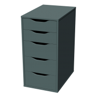 Ингар 5 комод 36x71x53, серо-бирюзовый Ингар 5 комод 36x71x53, серо-бирюзовый