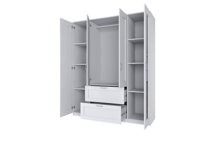 2.02.01.092.1 СИРИУС шкаф комбинированный "4 двери и 2 ящика белый RU (с 2 зеркалами)"-1